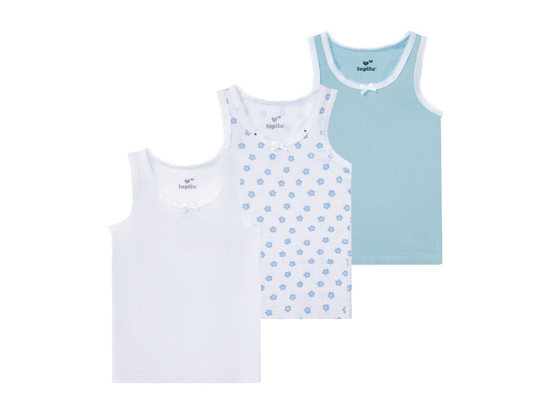 Gehe zu Vollbildansicht: lupilu® Kleinkinder Mädchen Unterhemden, 3 Stück, mit Bio-Baumwolle - Bild 2