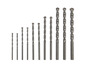 Ein Satz von zehn Bohrer in verschiedenen Größen.
