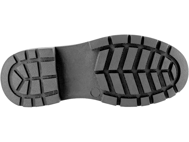 Schwarze profilierte Schuhsohle mit ausgeprägtem Profil