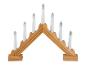 Holzkerzenständer mit sieben weißen Kerzen