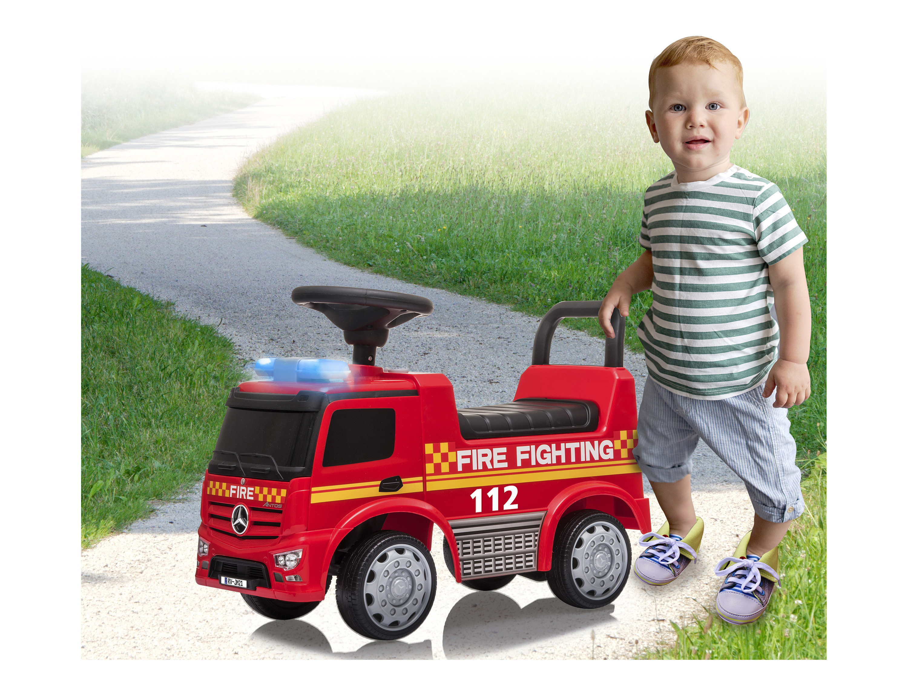 Thumbnail - JAMARA Rutscher Mercedes-Benz Antos »Feuerwehr«, mit Sirene ""