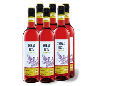 6 x 0,75-l-Flasche Weinpaket Shiraz Rosé Australien halbtrocken, Roséwein