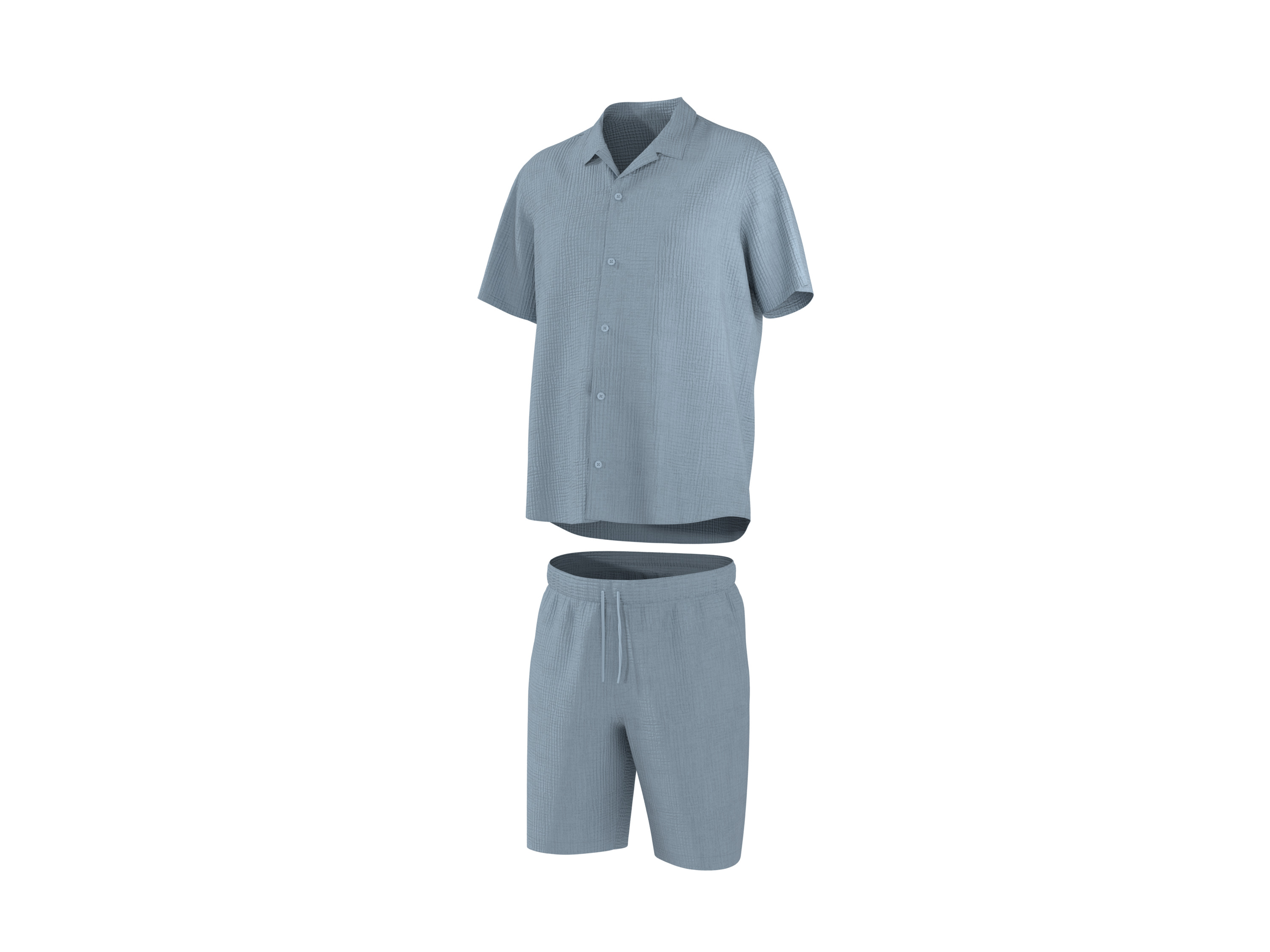 ESMARA MEN Herren Musselin-Pyjama (Blau, M (48/50)) – Bild 4 von 4