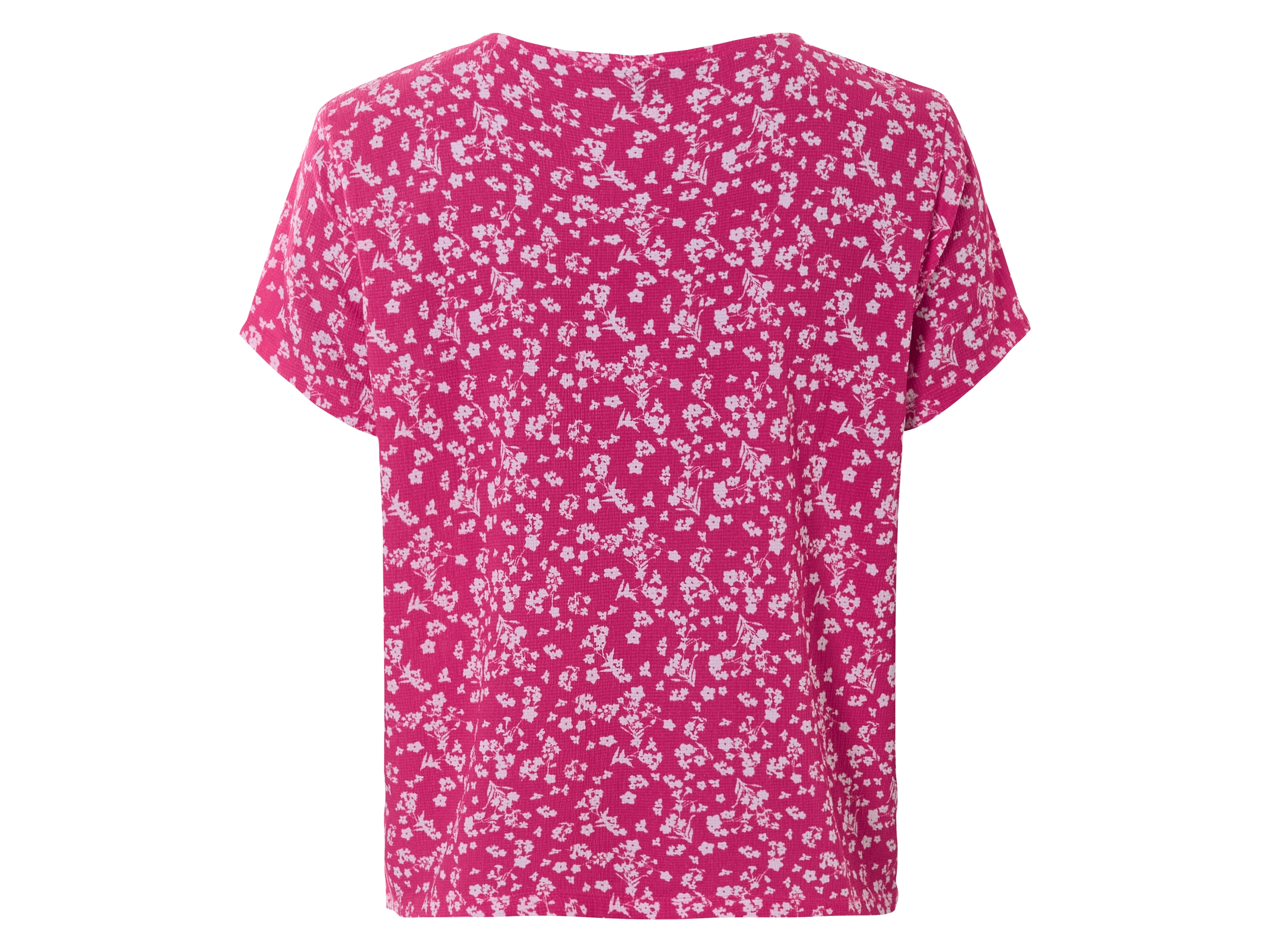 ESMARA® Damen Bluse Struktur mit Knoten (Muster/pink, L (44/46)) – Bild 3 von 4