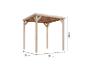 Holzpergola mit weißem Dach, Maße 231x231x243 cm.