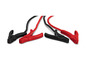 Rote und schwarze Starterkabel mit Klemmen.
