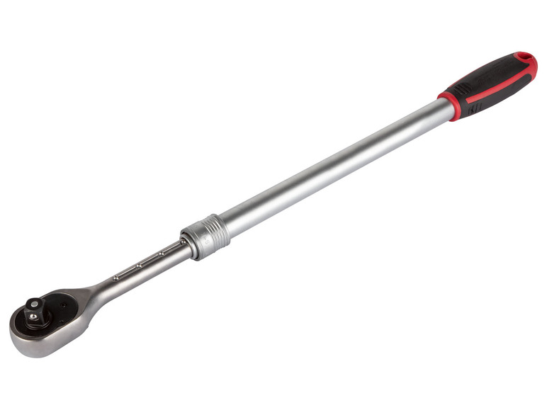 Eine Ratsche mit rotem Griff.