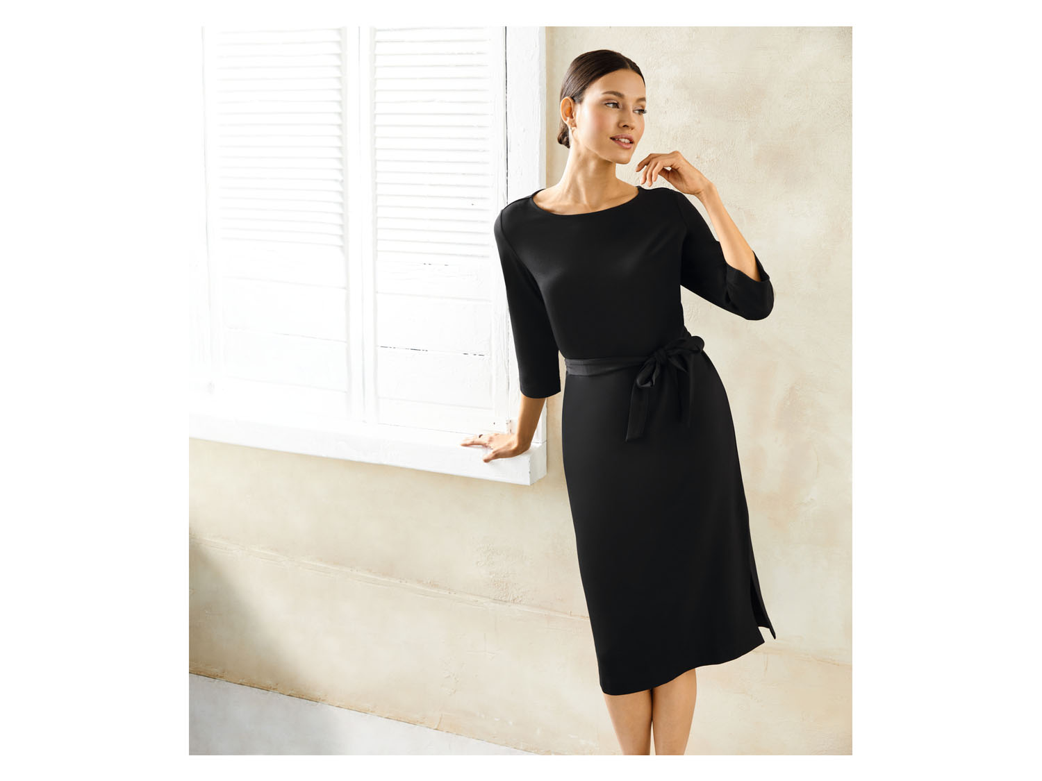 ESMARA® Damen Kleid Punto Di Roma (Schwarz, XS(32/34)) – Bild 2 von 4