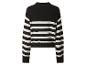 Schwarz-weiß gestreifter Langarmpullover, Rückansicht