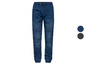 Dunkelblaue Jeans mit elastischem Bund.