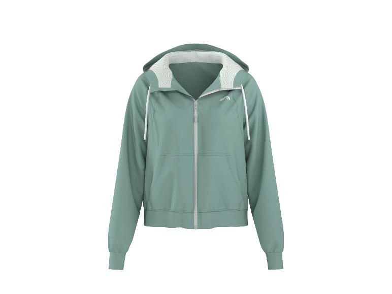 Grüner Kapuzenpullover mit Reißverschluss