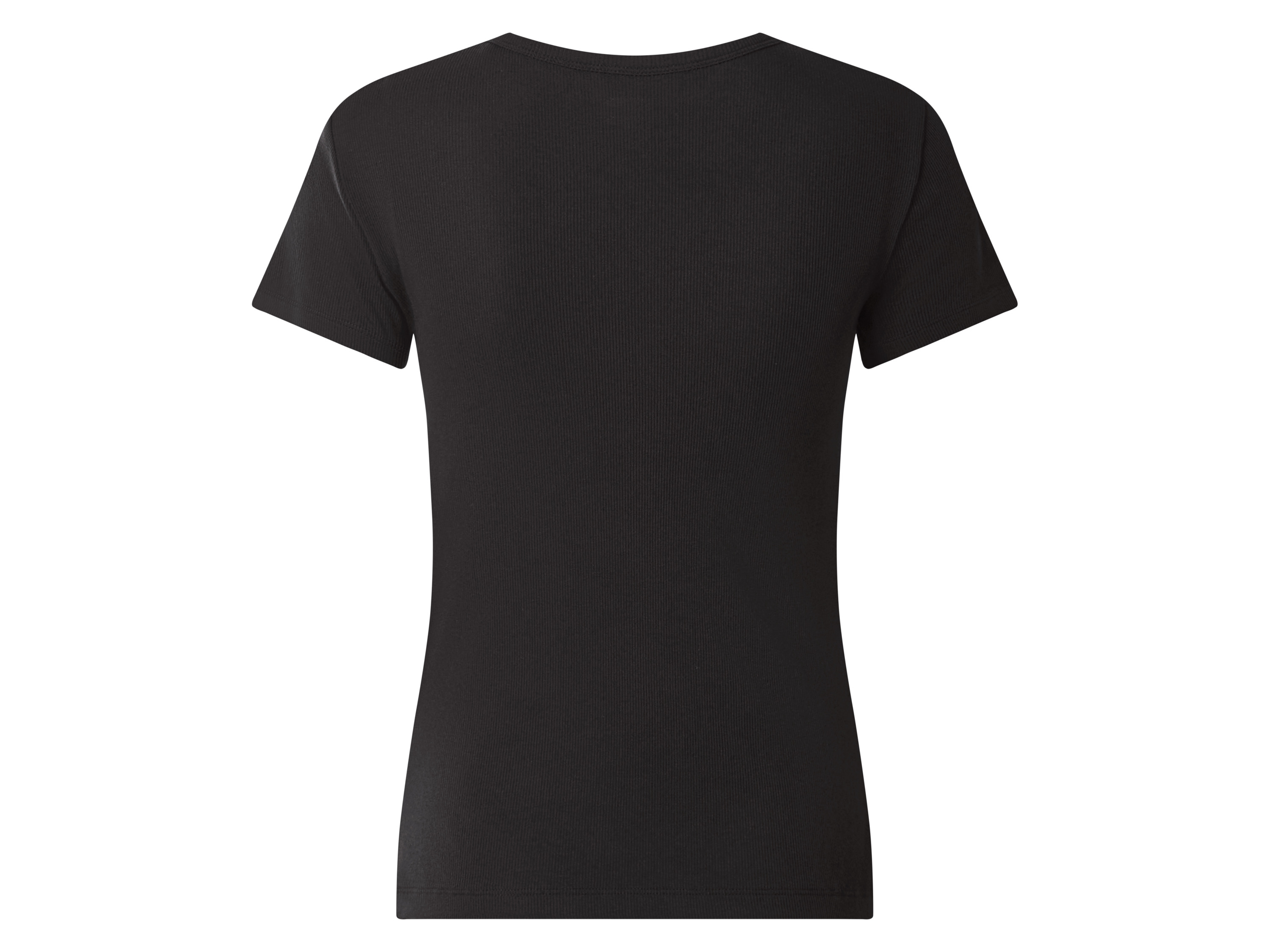 ESMARA® Damen Geripptes T-Shirt (Schwarz, M(40/42)) – Bild 3 von 3