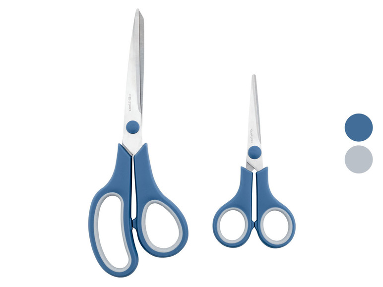 Zwei blaue Scheren der Marke Crelando.