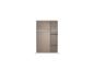 Offener Kleiderschrank mit Kleiderstange und Regalen in Beige