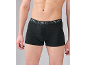Schwarze Herren-Boxershorts mit elastischem Bund.
