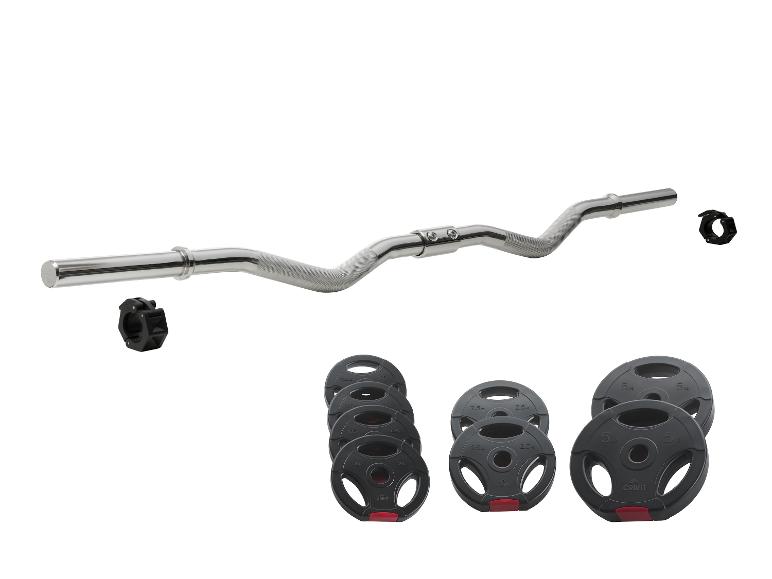 Crivit EZ-Stange mit 1,25 kg, 2,5 kg und 5 kg Hantelscheiben