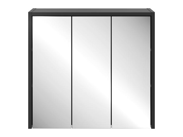 Dreitüriger Spiegelschrank mit schwarzem Rahmen