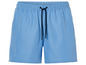 Blaue Badehose mit Kordelzug.