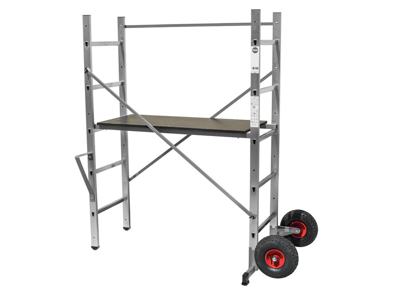 Ein Altrex-Faltgerüst aus Aluminium mit Rädern.