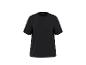 Schwarzes, schlichtes Kurzarm-T-Shirt.