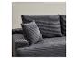 Dunkelgraues Modulsofa mit gerippten Cordkissen