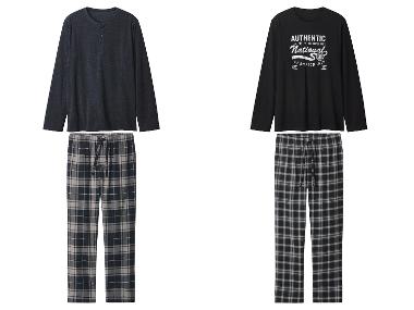 esmara Men Herren Pyjama mit Hose aus Flanell