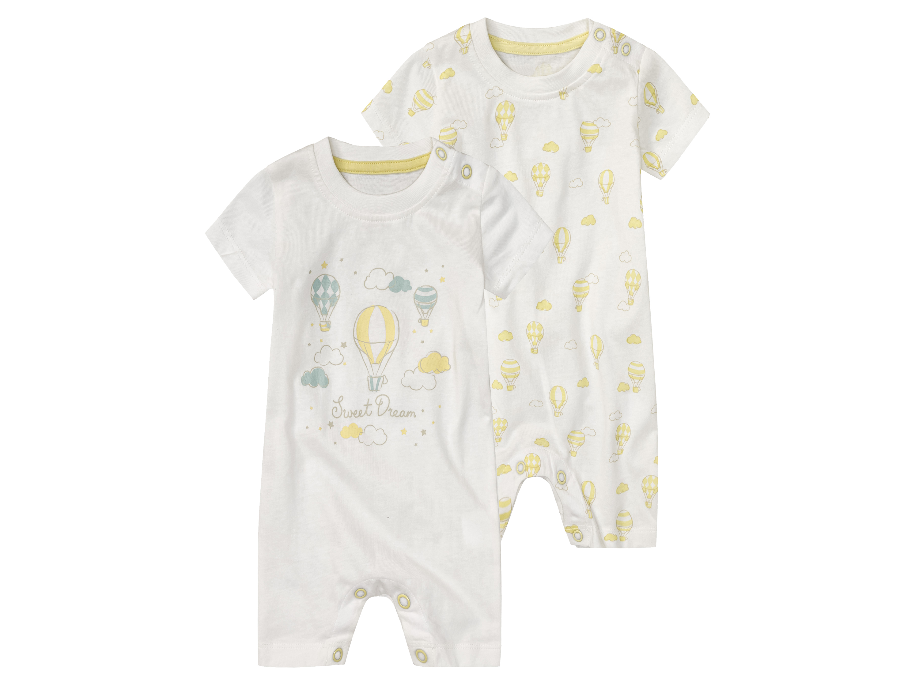 lupilu® Baby Pyjama, 2 Stück (Weiß, 62) | 04055334774727