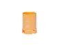 Orangefarbene Sportflasche mit Logos auf weißem Hintergrund.