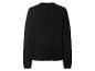Schwarzer flauschiger Pullover, Rückansicht.
