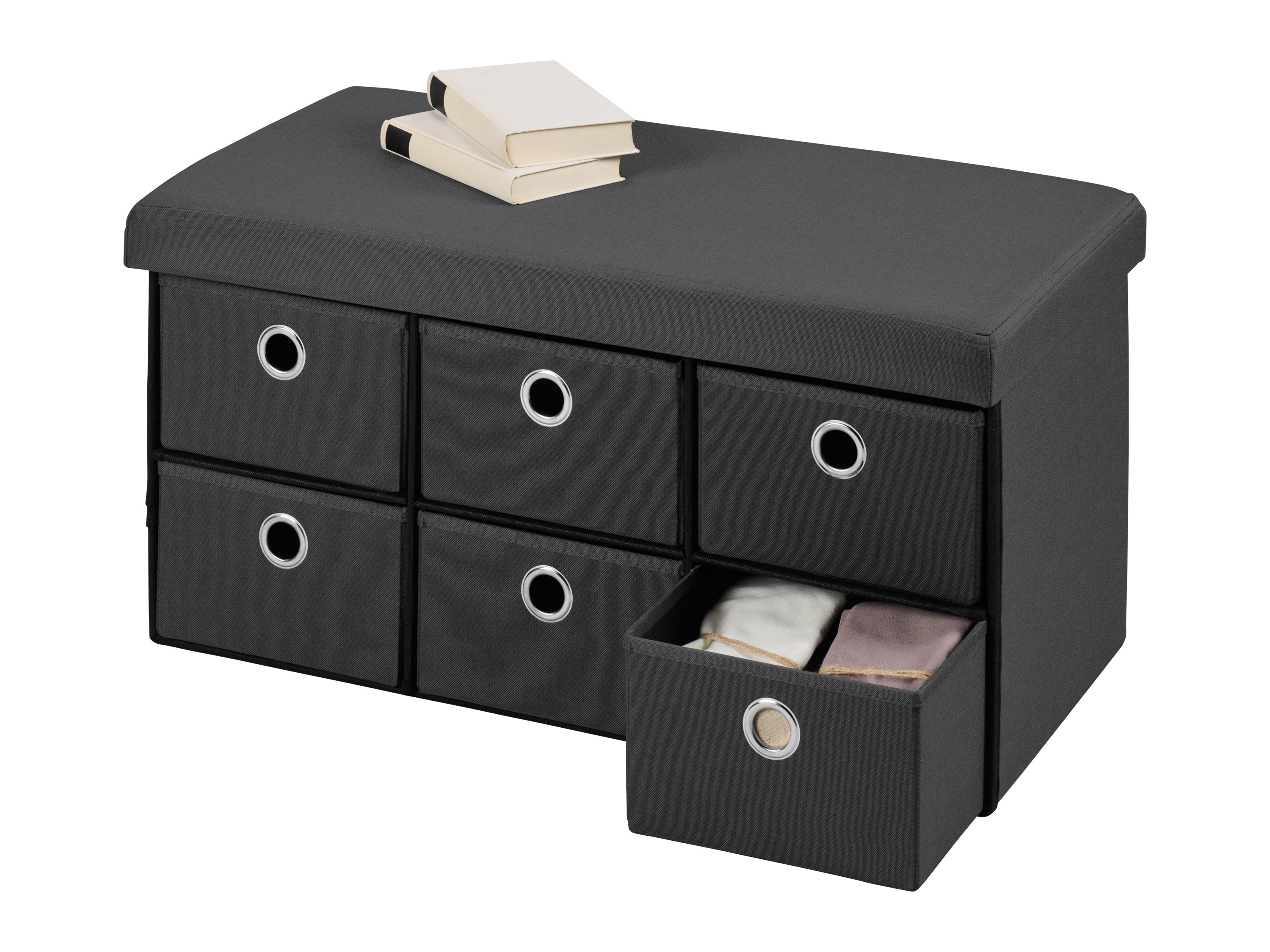 LIVARNO® Sitzbank faltbar mit 6 Fächern (Anthrazit) – Bild 2 von 4
