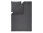 Dunkelgraues Musselin-Bettwäsche-Set, bestehend aus Bettbezug und Kissenbezug.
