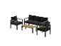 Gartenmöbel-Set mit Dreisitzer-Sofa, zwei Sesseln und Couchtisch