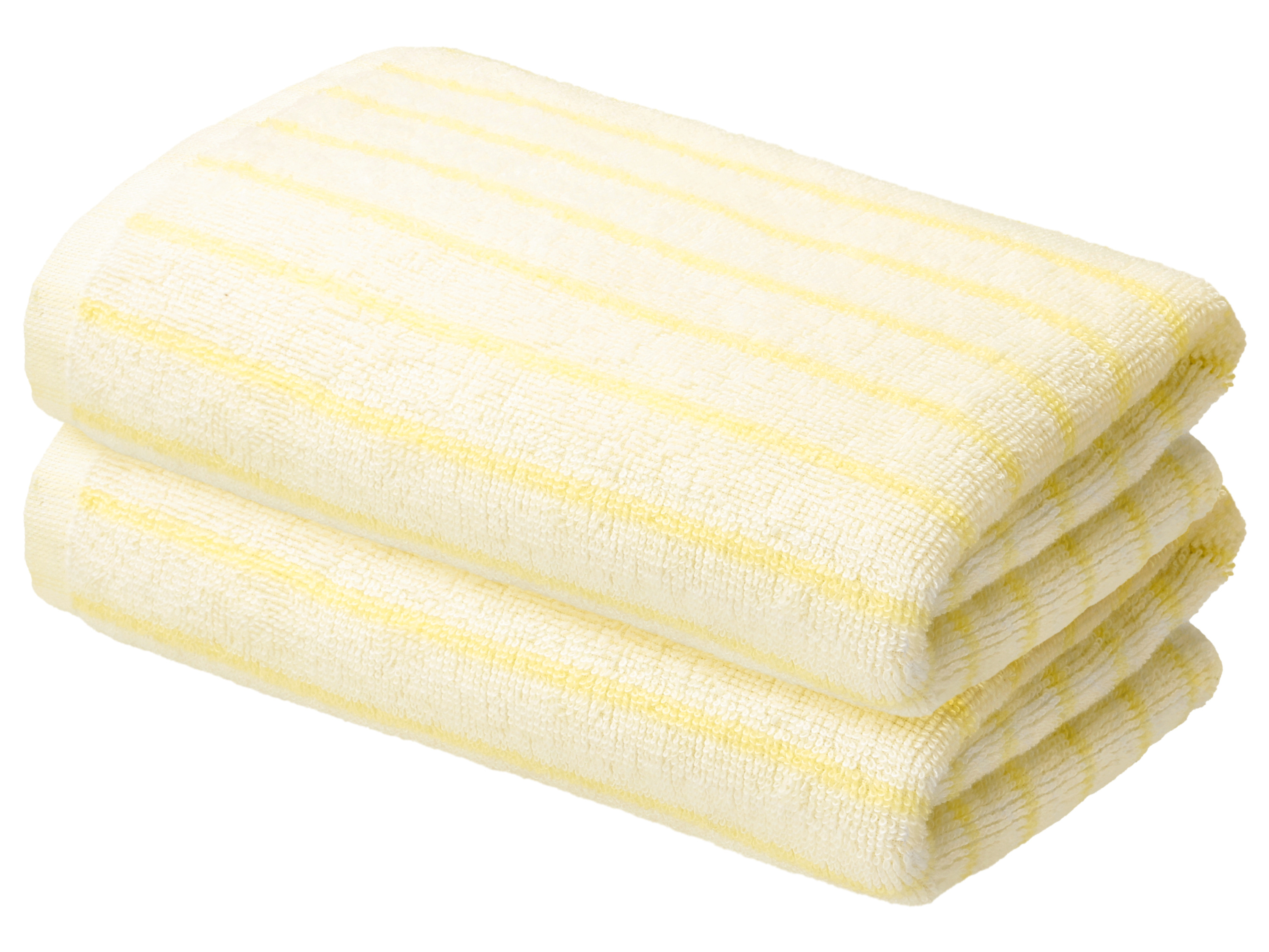 LIVARNO® Frottier-Handtücher, 2 Stück, 50 x 100 cm (Gelb)