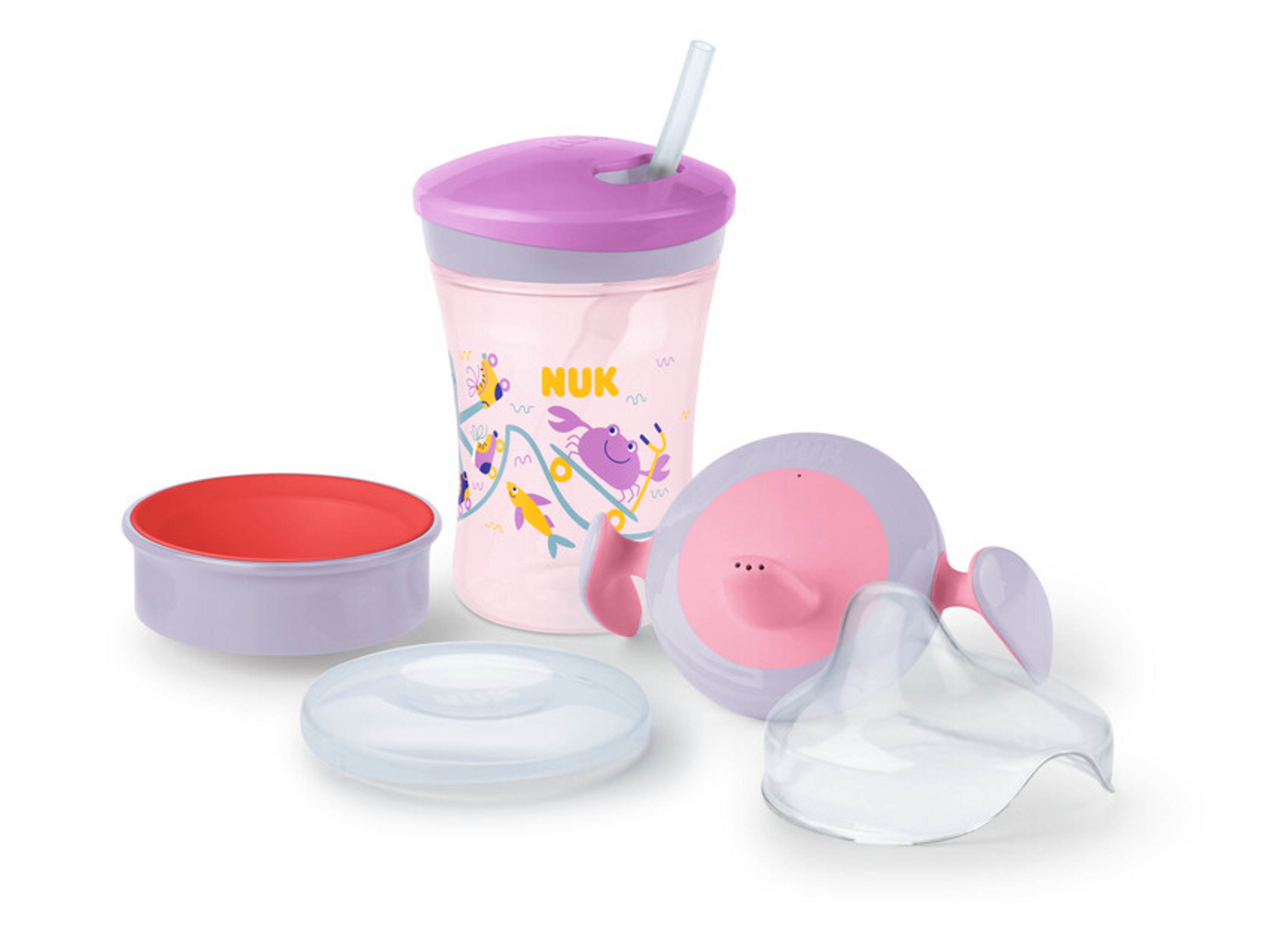 NUK Trinklernset, mit Trinkaufsätzen (Girl)