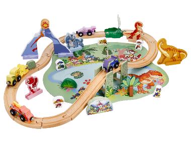 LUPILU® Holzeisenbahn-Set, 53-teilig