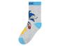 Graue und blaue Socken mit Sonic the Hedgehog.