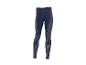Dunkelblaue Leggings mit grauen Streifen und Logo