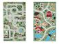 Zwei Kinder-Spielteppiche mit Stadt- und Bauernhofmotiven.