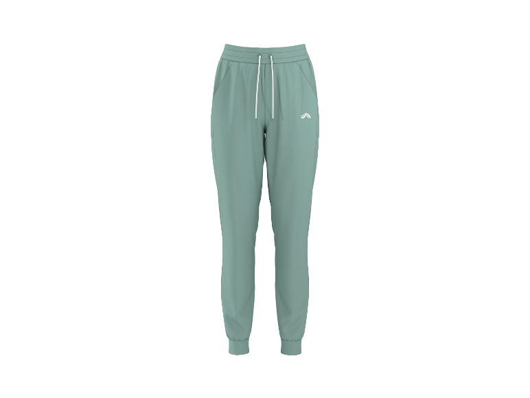 Grüne Jogginghose mit Kordelzug und elastischen Bündchen.