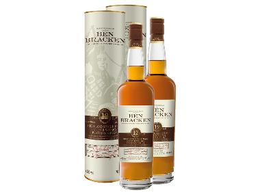 2 x 0,7-l-Flasche Whiskypaket Ben Bracken Highland Single Malt Scotch Whisky Peated 12 Jahre mit Geschenkbox 40% Vol