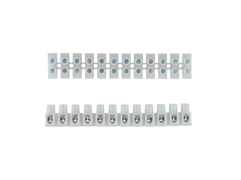 Schraubklemmenleisten: 12- und 8-polige Modelle für elektrische Verbindungen.