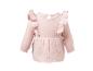 Rosa Langarm-Baby-Top mit Rüschen und Rundhalsausschnitt