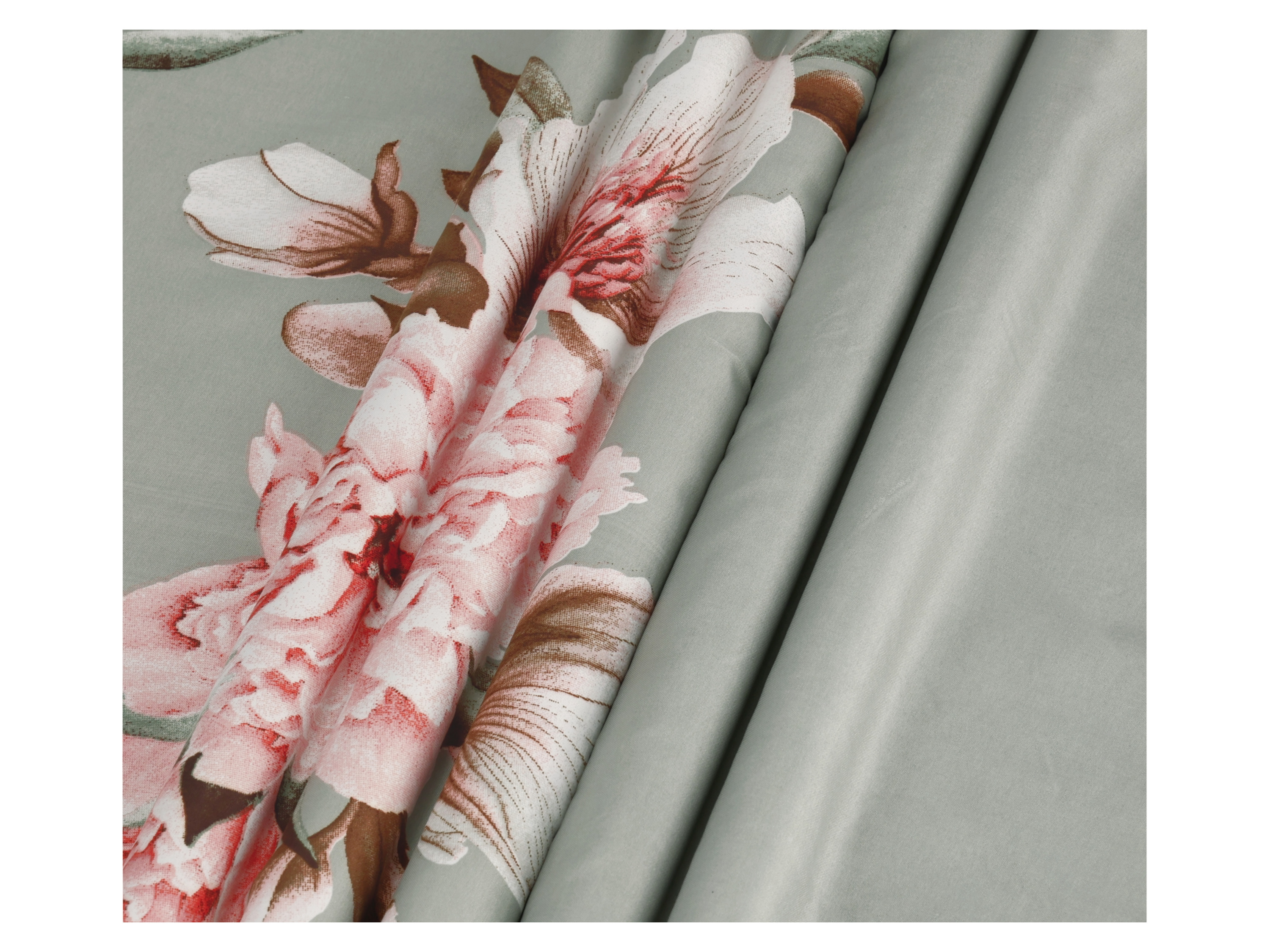 Thumbnail - LIVARNO home Mikrofaser-Satin-Bettwäsche, atmungsaktiv, 155 x 220 cm (Blumen)