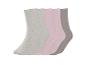 Vier Paar gerippte Socken in Beige, Rosa und Grau