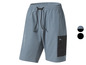 Blaue Sport Shorts mit schwarzen Details und einer Tasche.