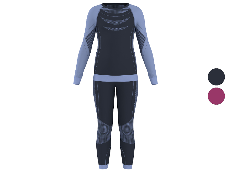 Damen-Thermo-Unterwäsche-Set in Dunkelblau und Hellblau mit zwei Farboptionen.