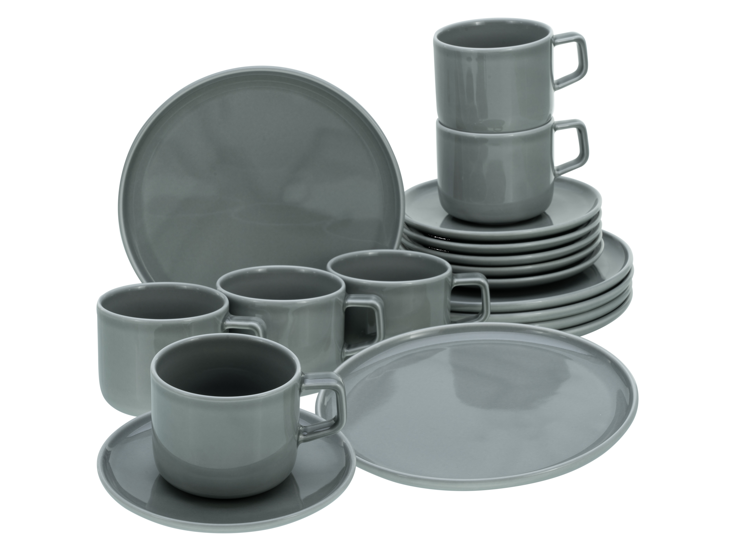 CREATABLE Geschirrset »Chef Collection« (18-teiliges Kaffeeservice, Grau)