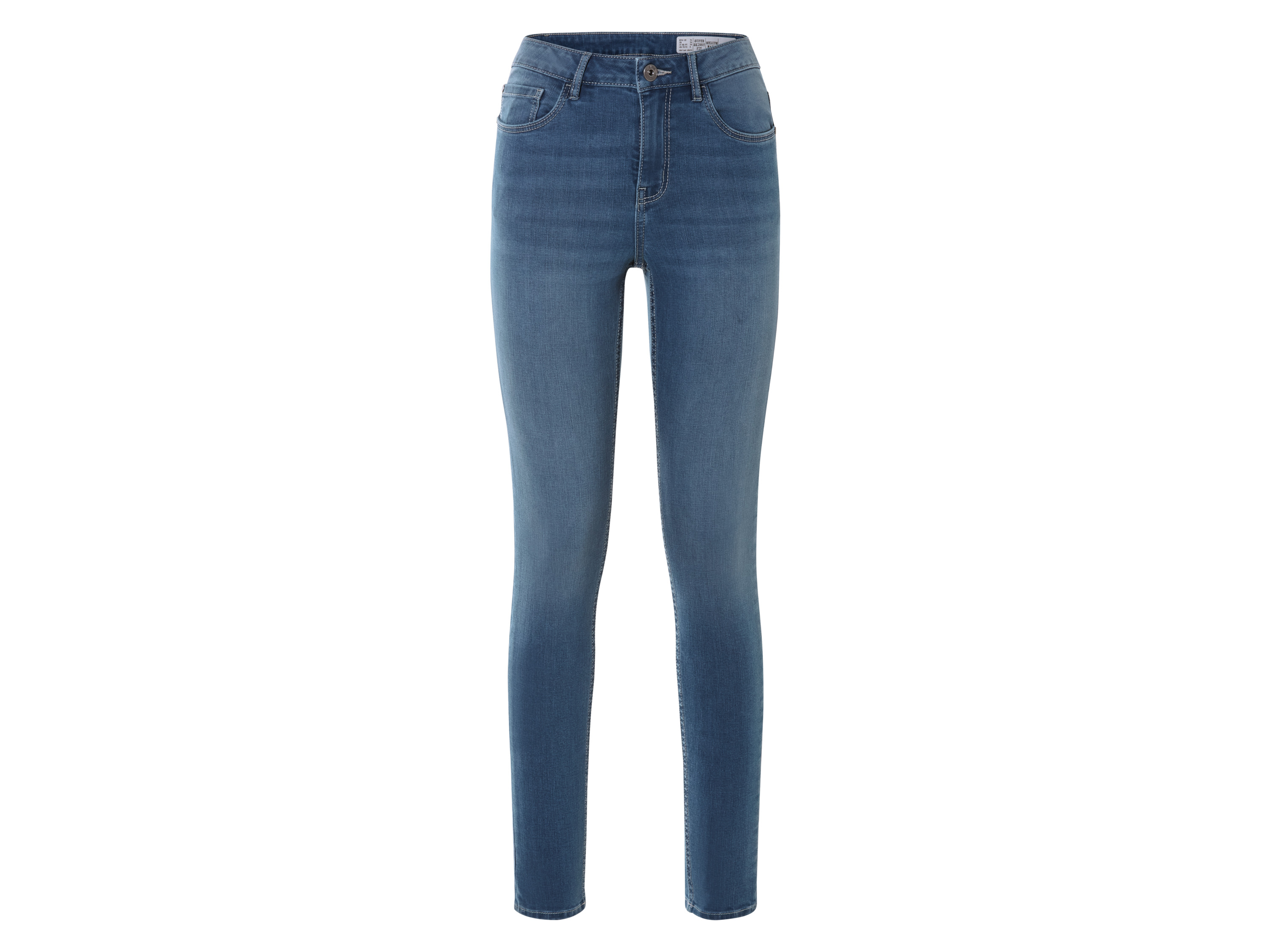 esmara® Damen Jeans (Hellblau, 44 (lange Länge))““ | mit hochwertigem, recyceltem YKK-Markenreißverschluss Passform: Super Skinny Fit Schnitt: extra schmal geschnitten Leibhöhe: normale Leibhöhe Länge: kurz, regulär