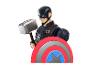 Superhelden-Actionfigur mit Hammer und Schild.
