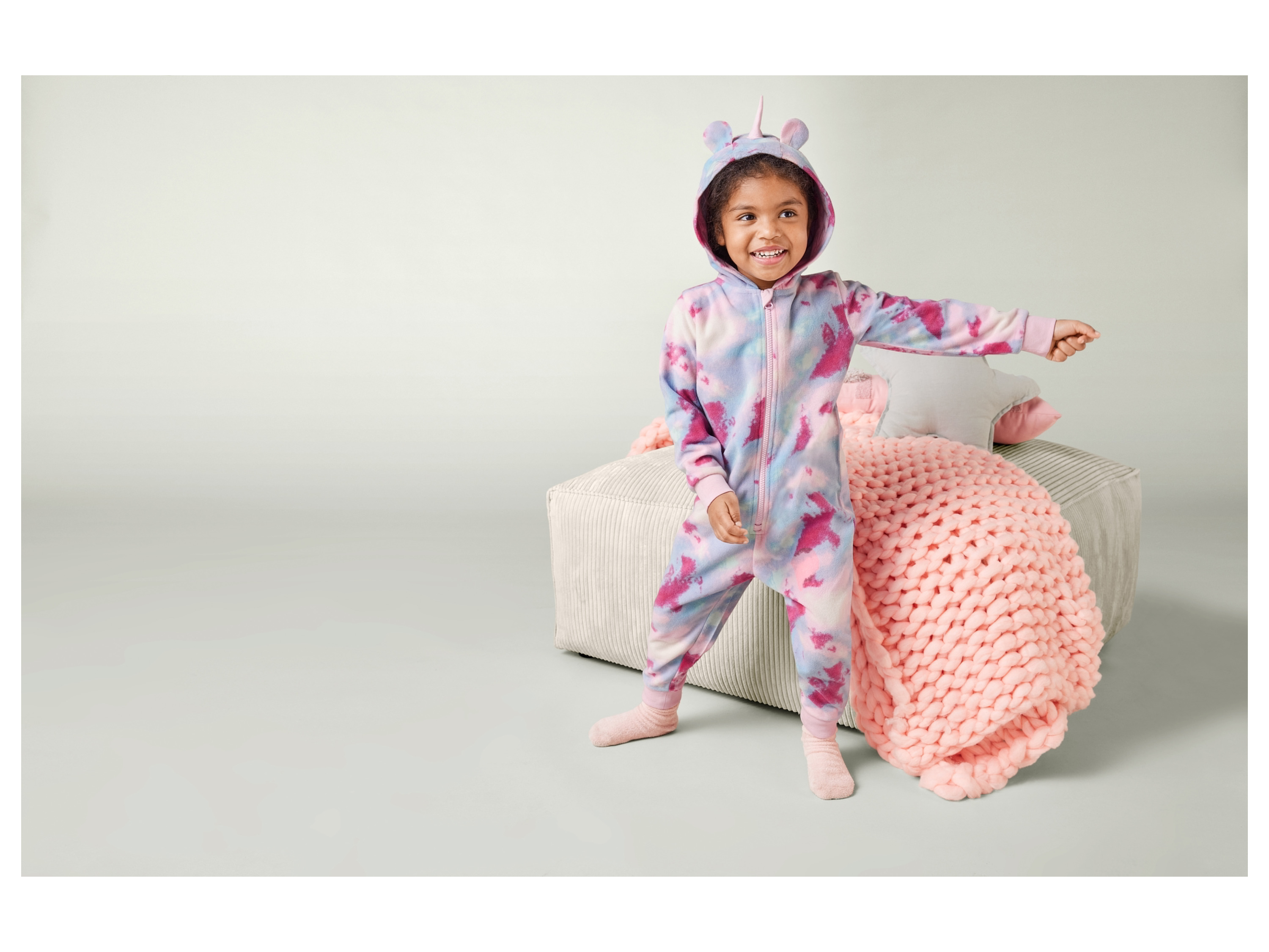 LUPILU® Kleinkinder Mädchen Overall (pink/lila/weiß, 98/104) – Bild 2 von 4